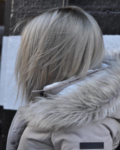 Icy silver hair