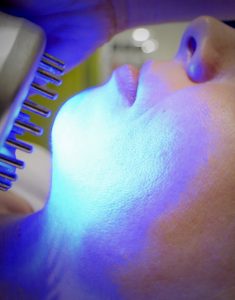LED light therapy - blue to treat acne skin