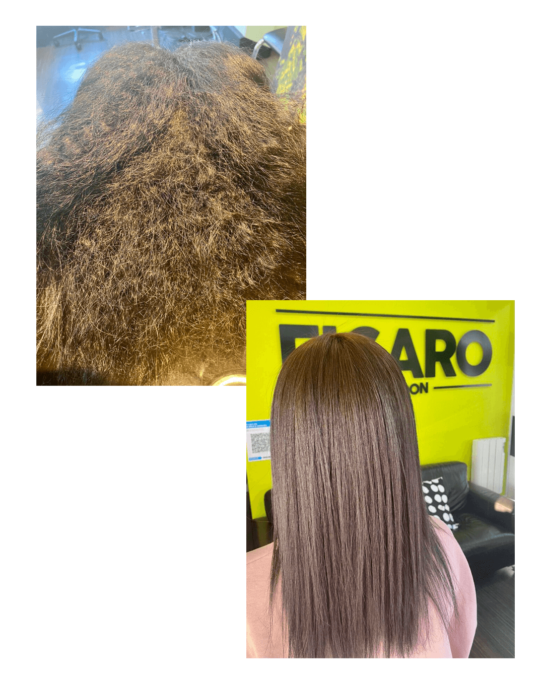 Before and After Keratin Kerasilk Treatment on a patient